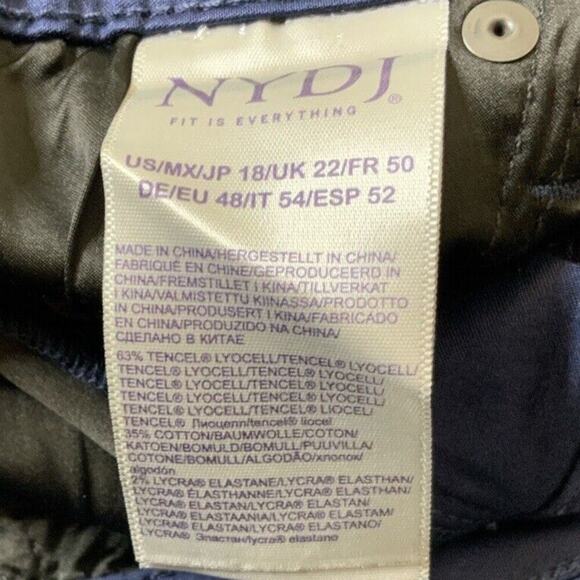 NYDJ Sheri Slim Deep Peaco Pants Womens Plus Size 18 Lift Tuck Support Trousers - Picture 11 of 12